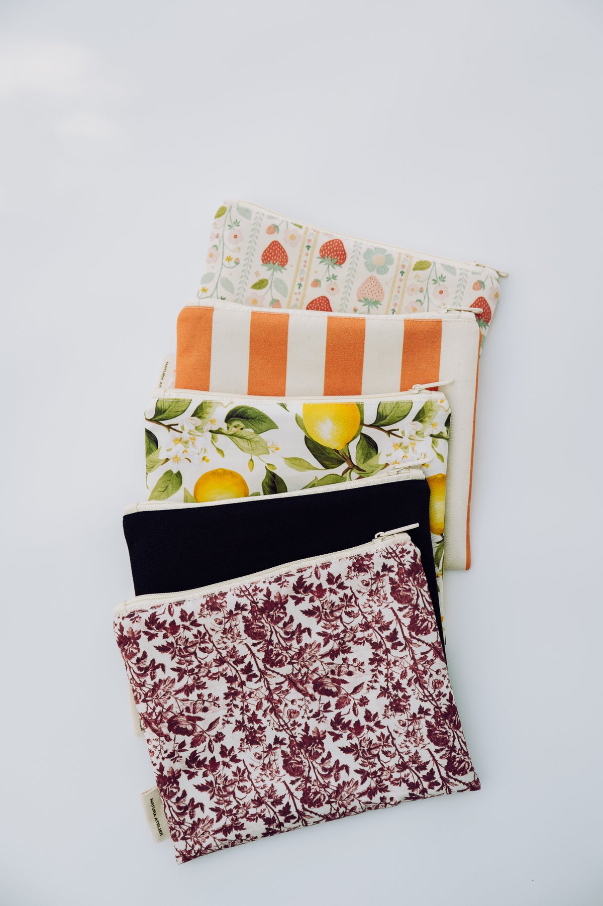 Flat Zipper Pouch - Lemons