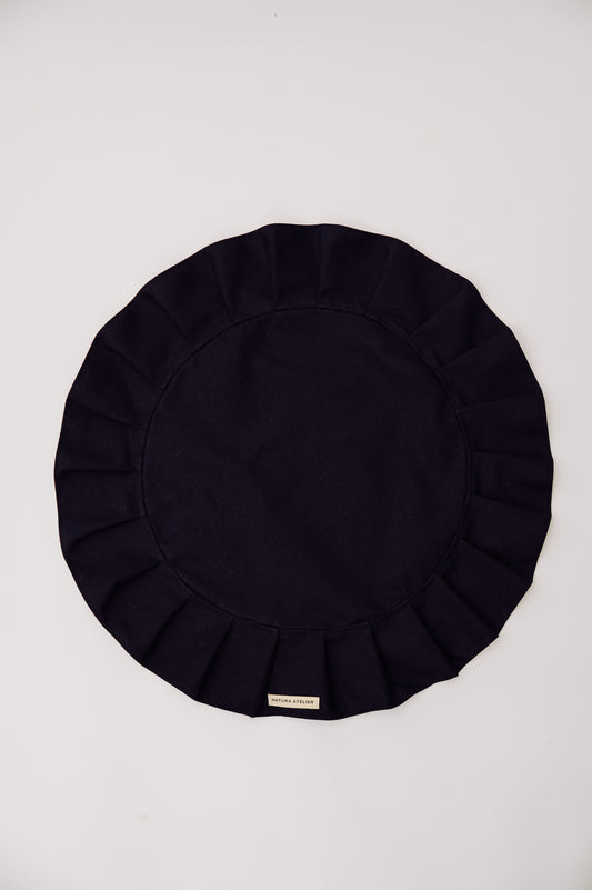Round Ruffled Placemat - Navy