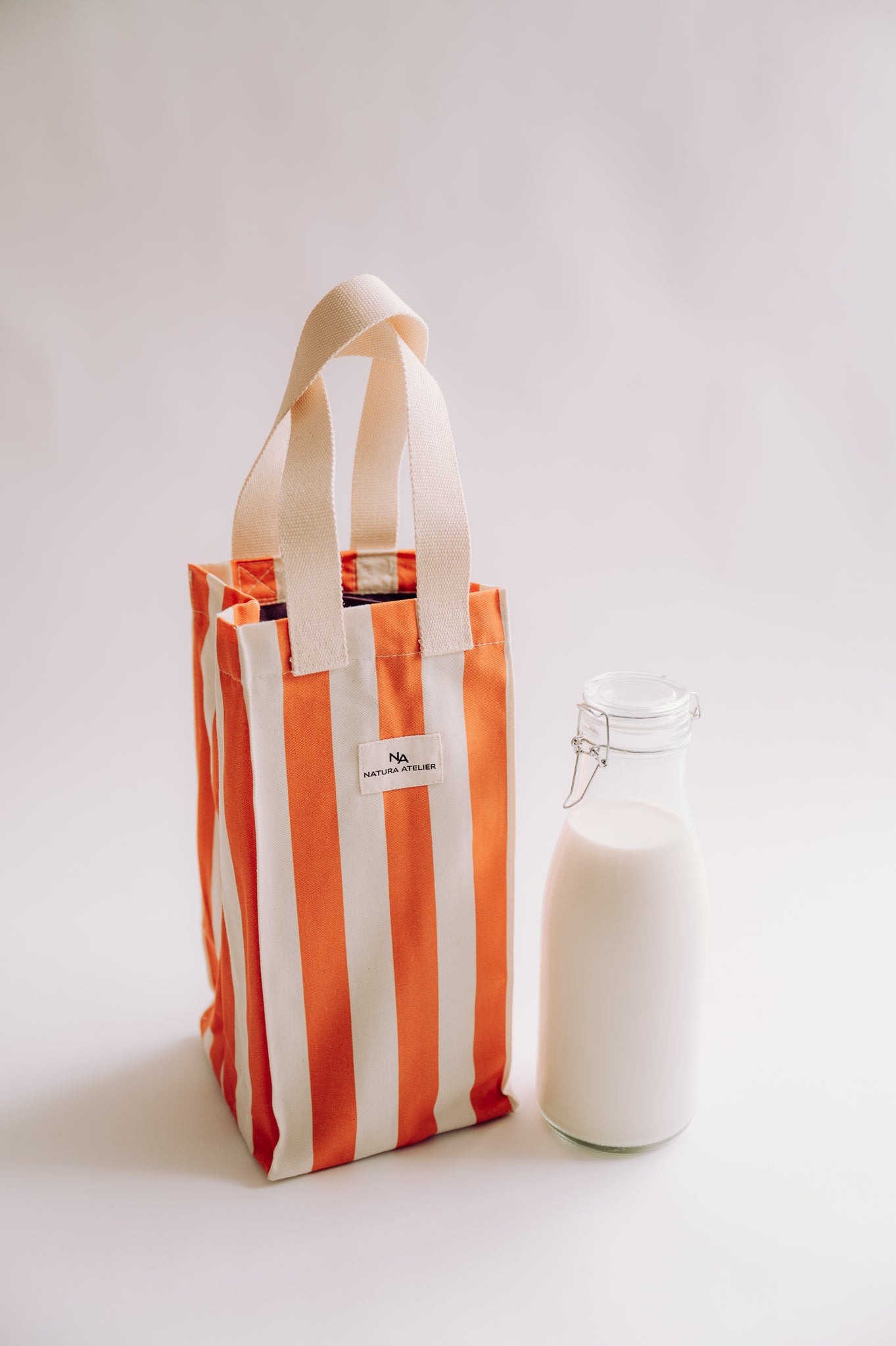 4 Bottle Bag- Pumpkin Stripes