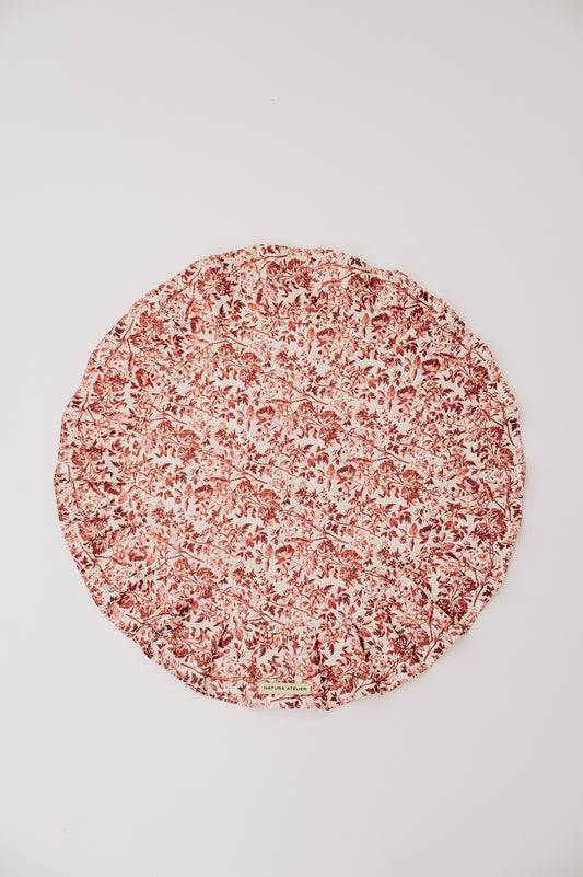 Round Ruffled Placemat - Toile De Jouy