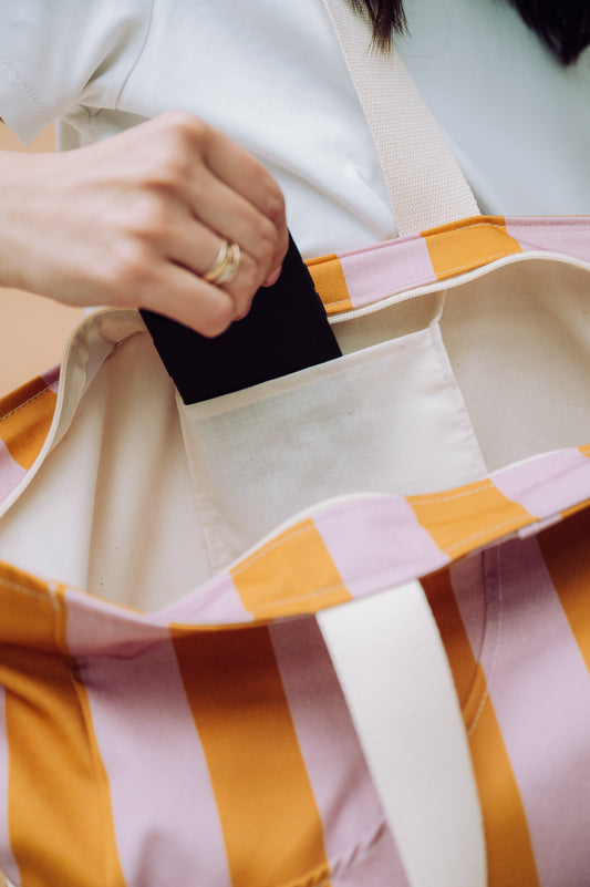 Analog Tote Bag - Apricot Sky