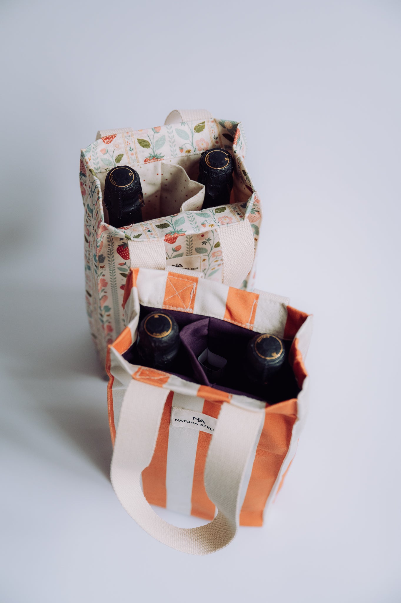 2 Bottle Bag - Pumpkin Stripes