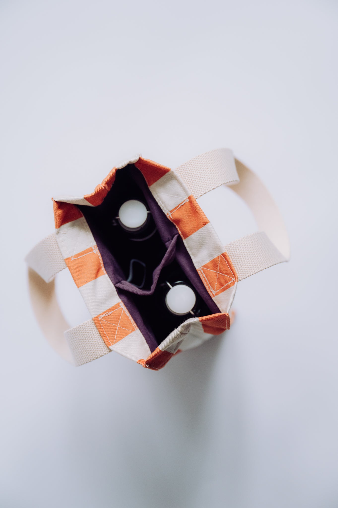 2 Bottle Bag - Pumpkin Stripes