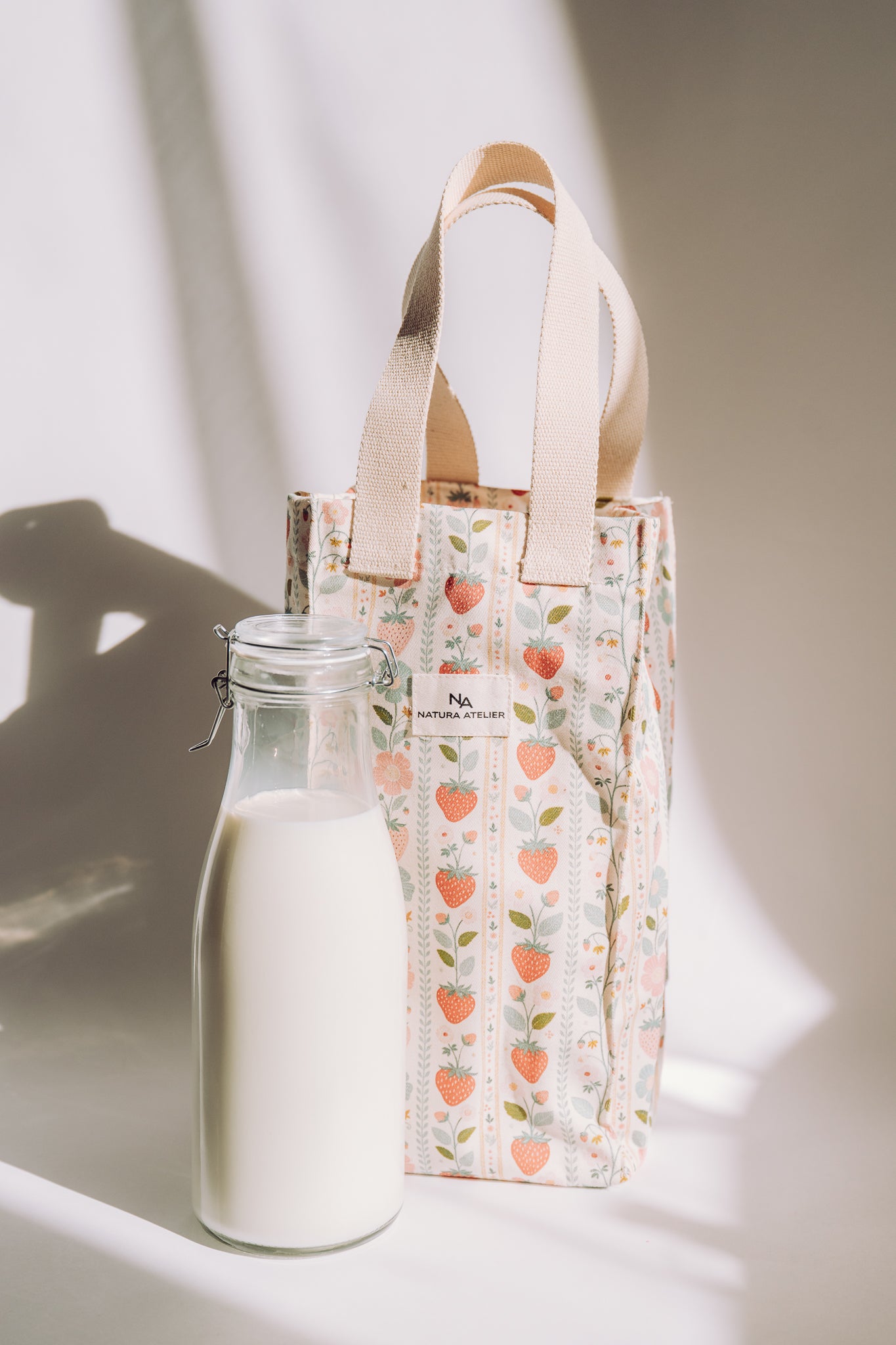 Torba na 2 Butelki- Vintage Strawberries
