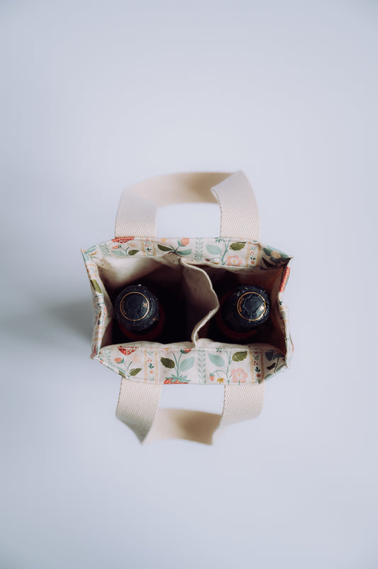 2 Bottle Bag - Vintage Strawberries