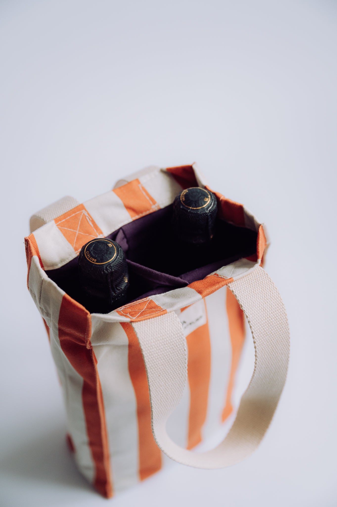 2 Bottle Bag - Pumpkin Stripes