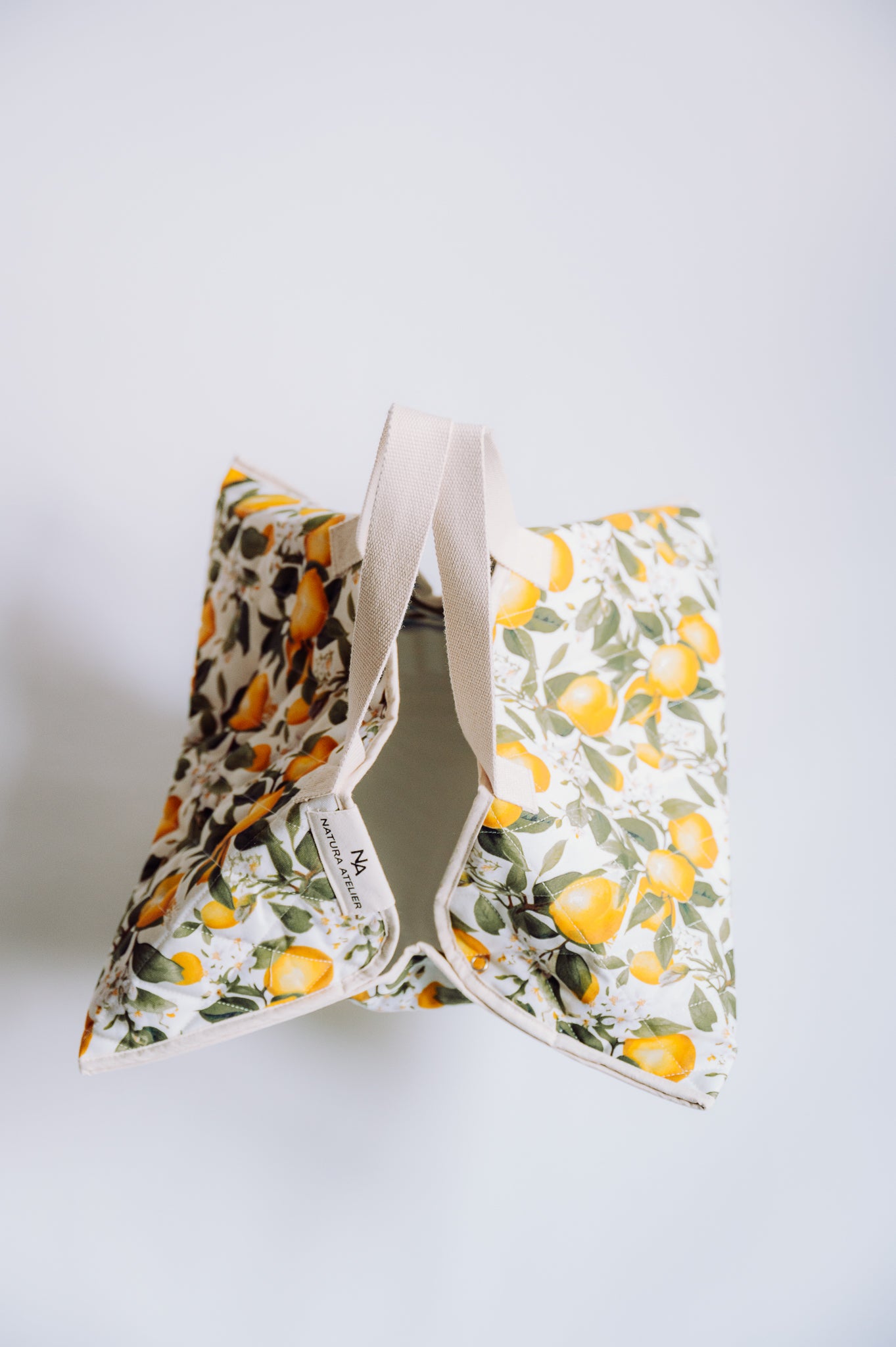 Lemon cake carrier seen from the above. 