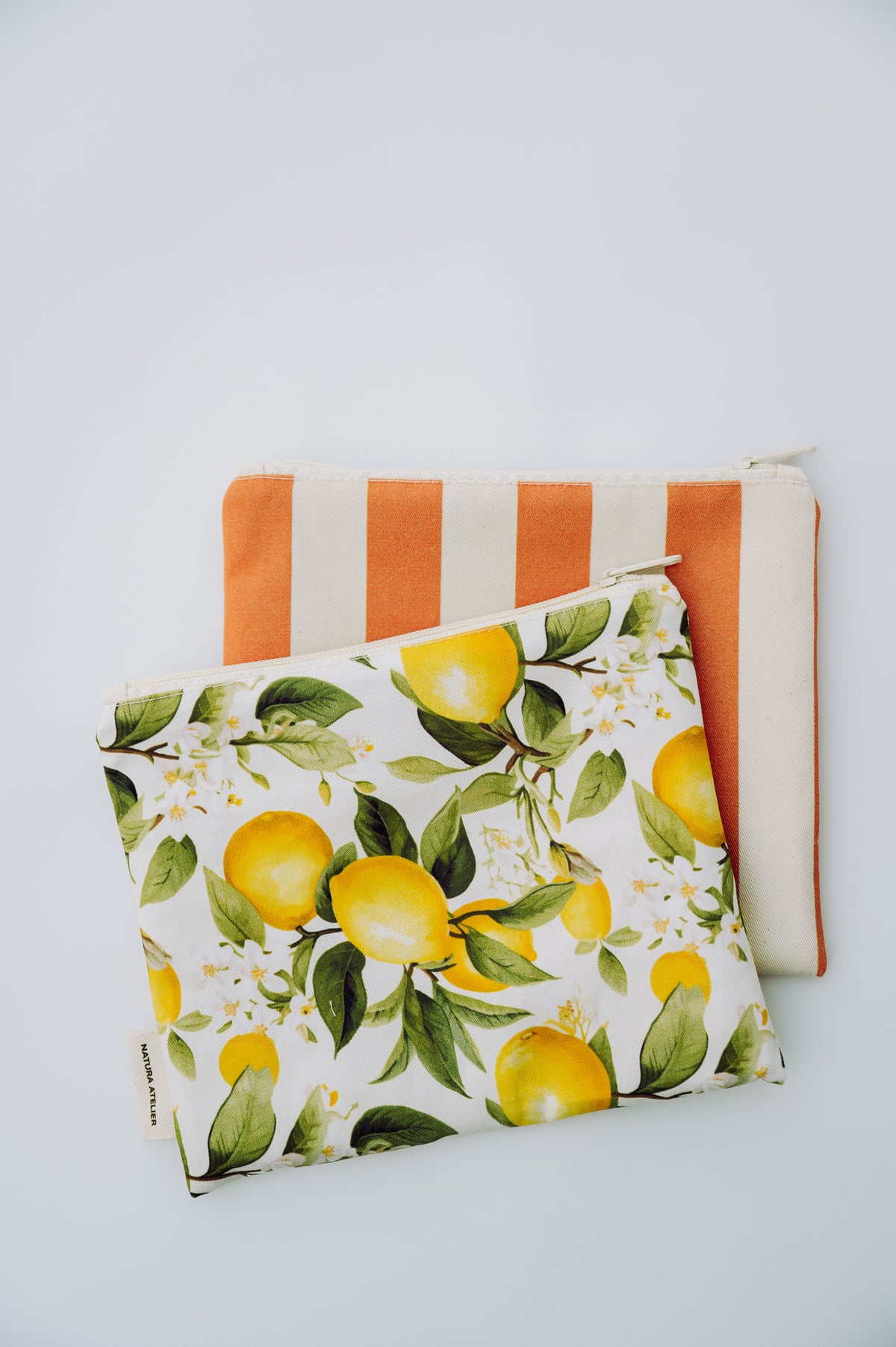 Flache Pouch - Kürbisstreifen