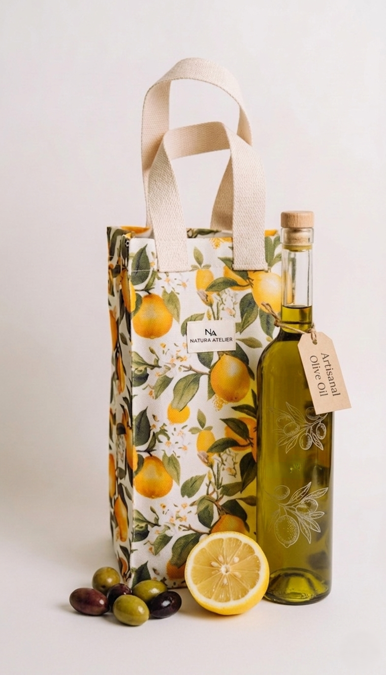 4 Bottle Bag- Lemons