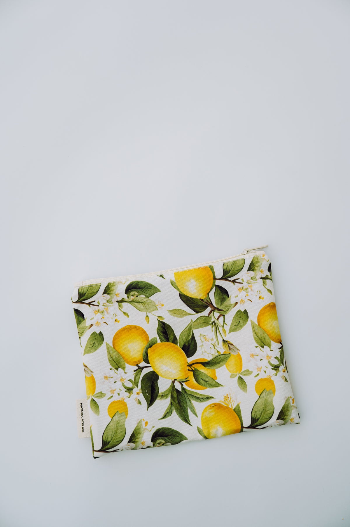 Flat Zipper Pouch - Lemons