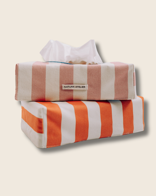 Tissue Box Cover- Pumpkin Stripes