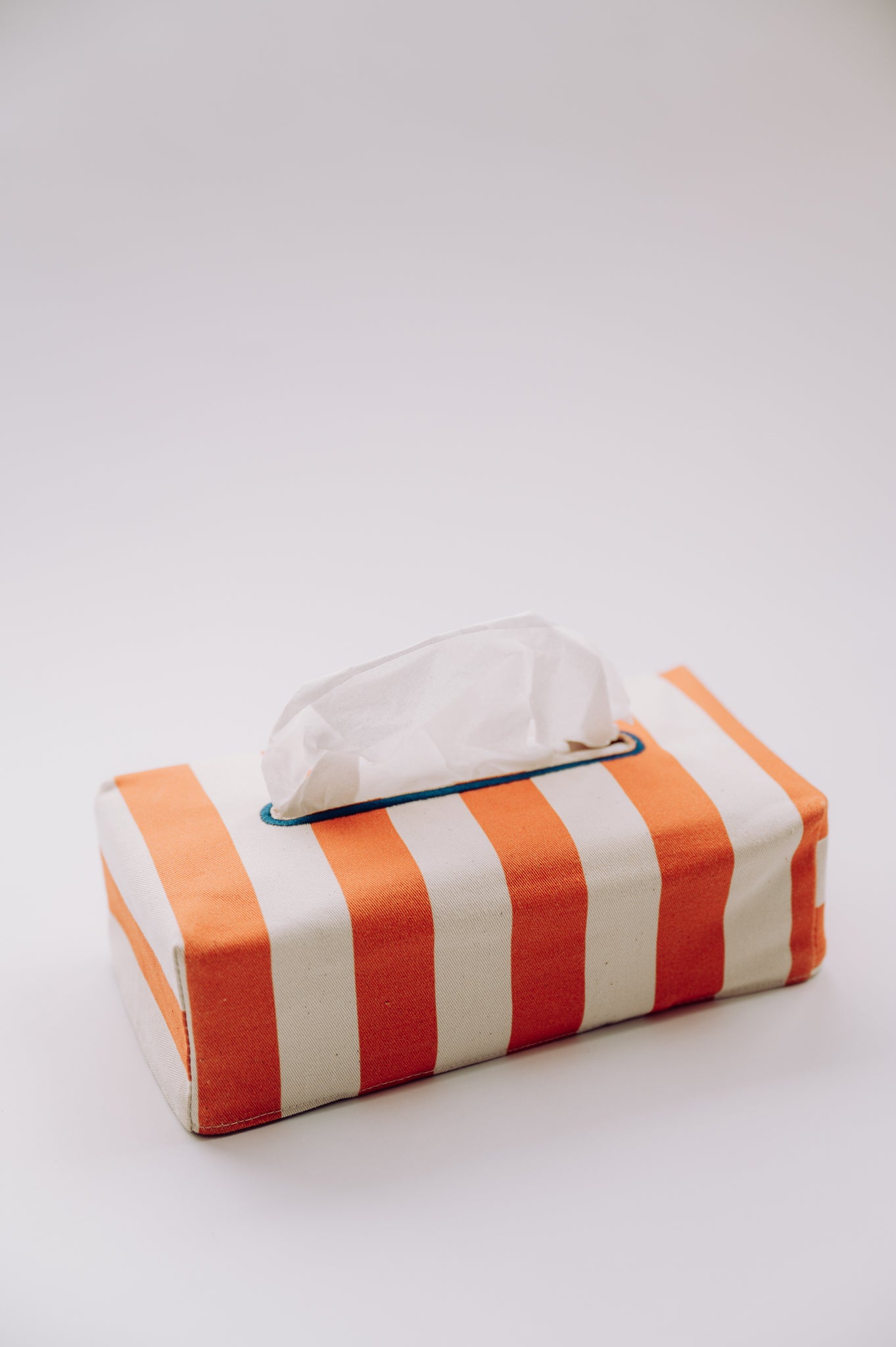 Tissue Box Cover- Pumpkin Stripes