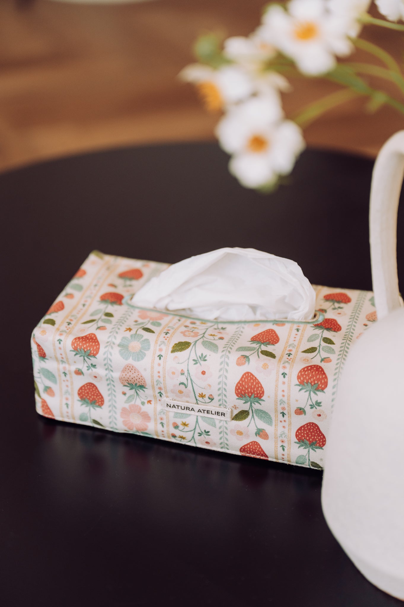 Pokrowiec na chusteczki – bawełniany chustecznik - Vintage Strawberries