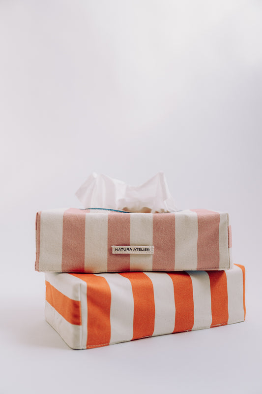 Tissue Box Cover- Pumpkin Stripes