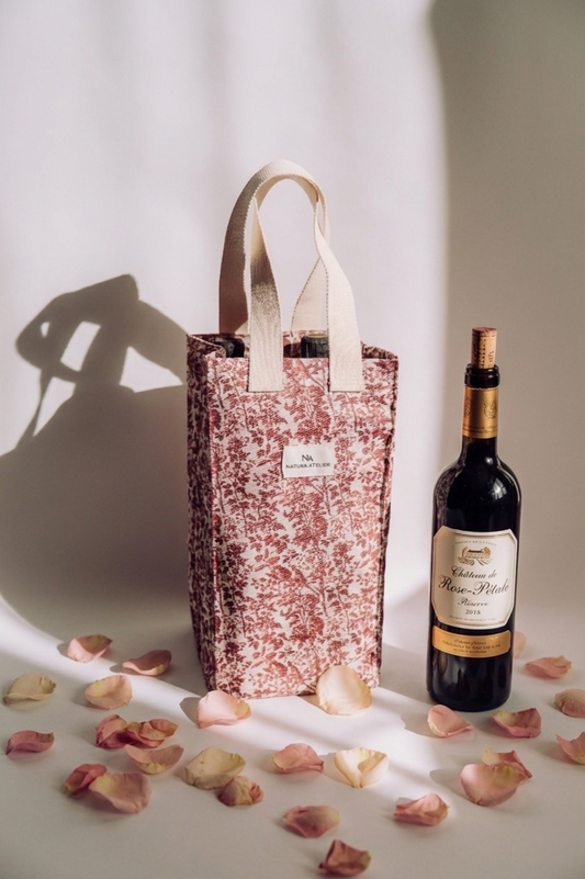 4 Bottle Bag- Toile De Jouy