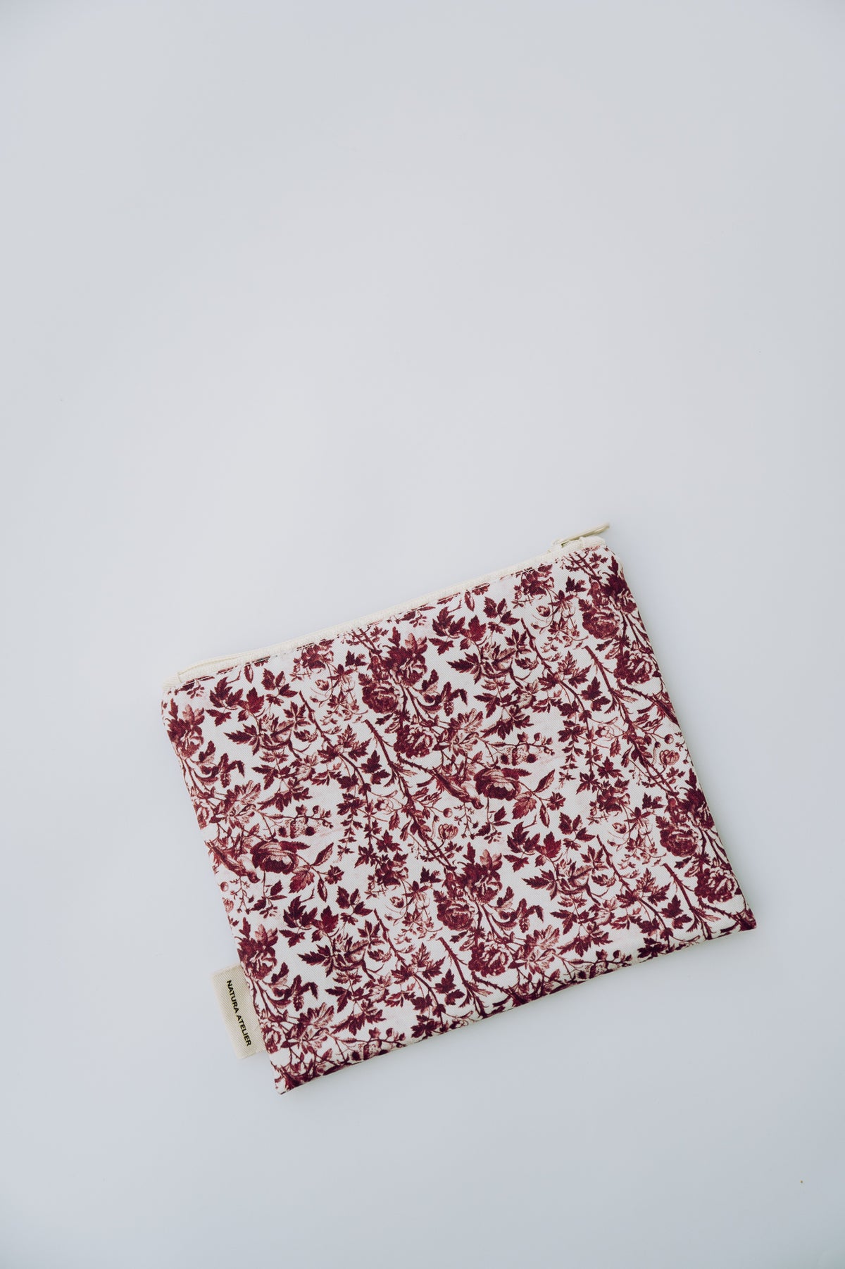 Flat Zipper Pouch - Toile De Jouy