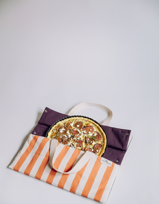 Cake Carrier Bag- Pumpkin Stripes